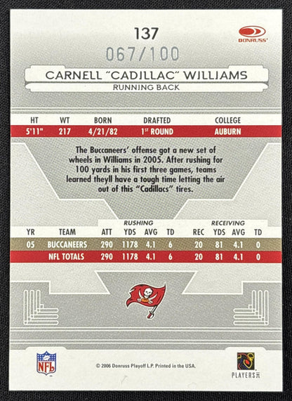 Cadillac Williams 2006 Red /100 Buccaneers