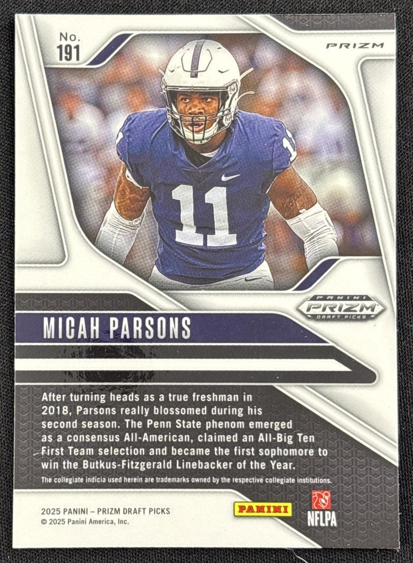Micah Parsons 2025 Panini Prizm Draft Picks Gold Ice Cowboys