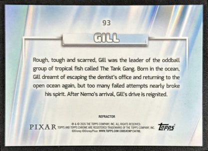 Gill 2026 Topps Chrome Disney Refractor Finding Nemo Back