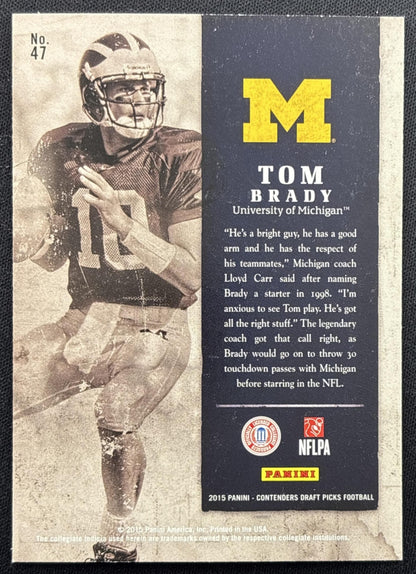 Tom Brady 2015 Panini Contenders Draft Picks Old School Colors Wolverines Sports Trading Cards