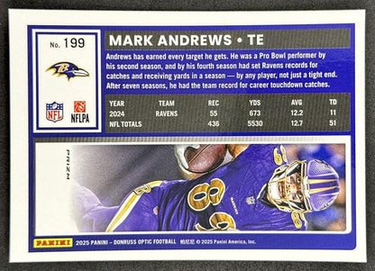 Mark Andrews 2025 Panini Donruss Optic Stars Prizm Ravens Sports Trading Cards