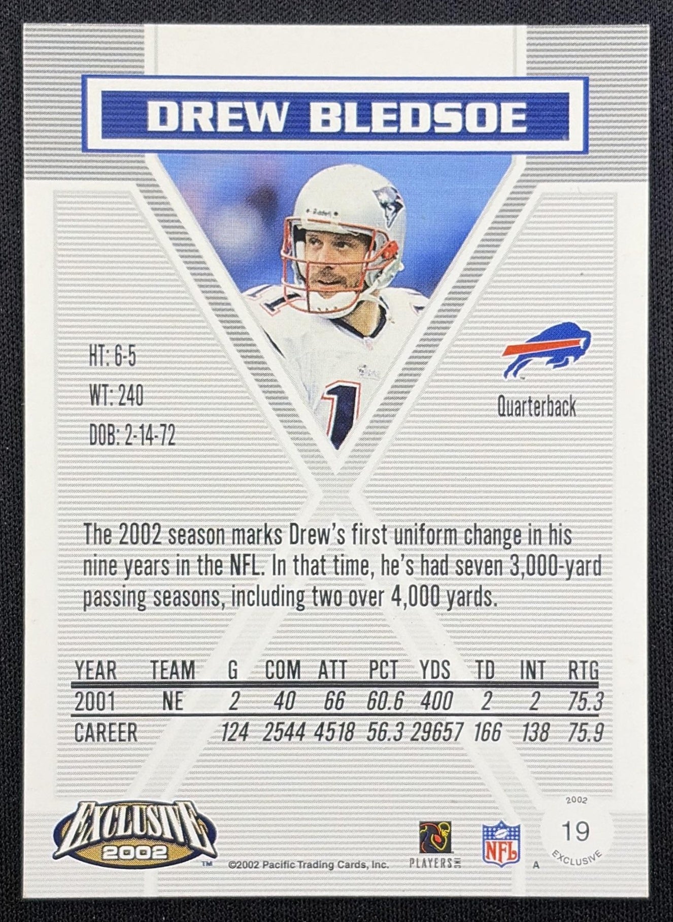 Drew Brees 2002 Pacific Exclusive Gold Chargers
