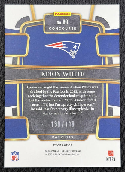 Keion White 2023 Panini Select Maroon Prizms /149 Patriots