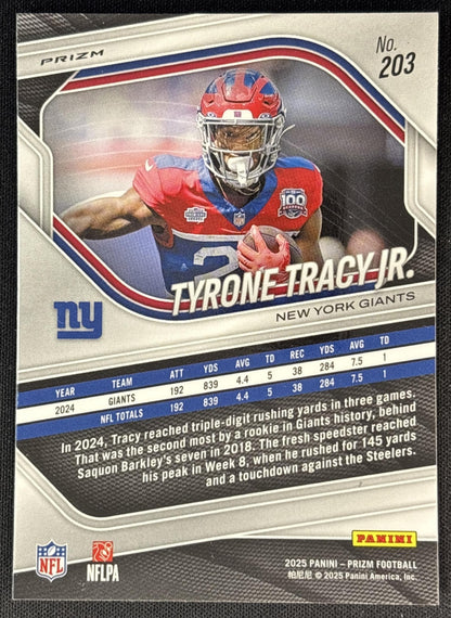 Tyrone Tracy Jr. 2025 Panini Prizm Neon Green Pulsar Giants