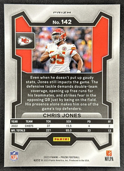 Chris Jones 2023 Panini Prizm Silver Chiefs Sports Trading Card