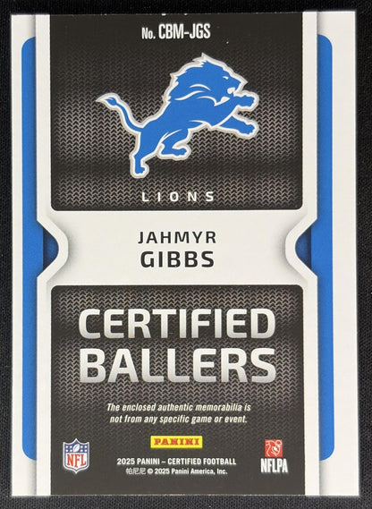 Jahmyr Gibbs 2025 Panini Certified Ballers Mirror /249 Lions Sports Trading Cards