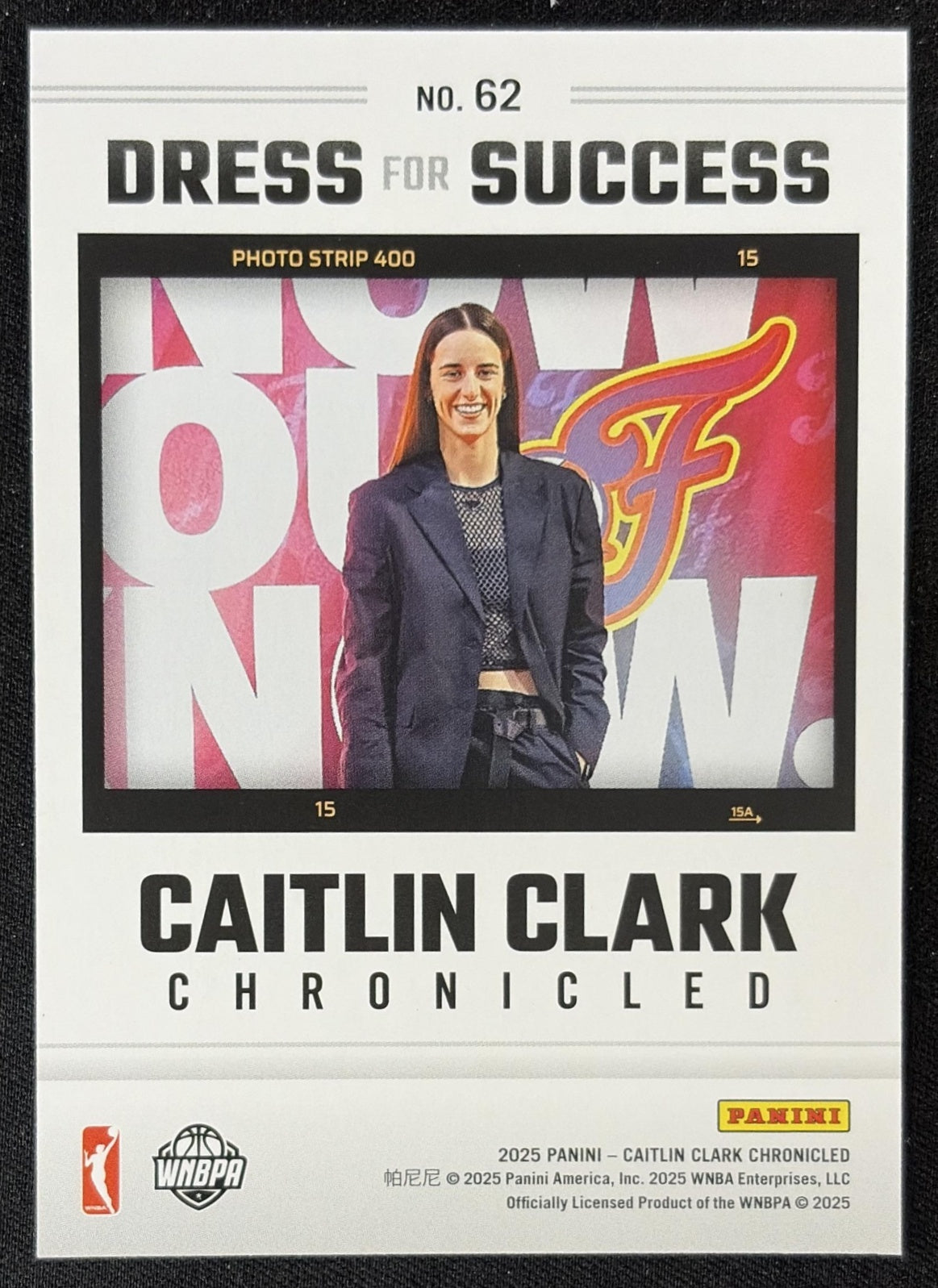 Caitlin Clark 2025 Panini Chronicled Dress For Success Fever 62 Sports Trading Card