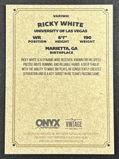 Ricky White III 2024 Onyx Vintage Collection Auto Sports Trading Card