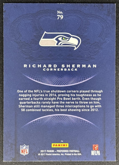 Richard Sherman 2017 Panini Crown Royale Holo Gold /175 Seahawks back
