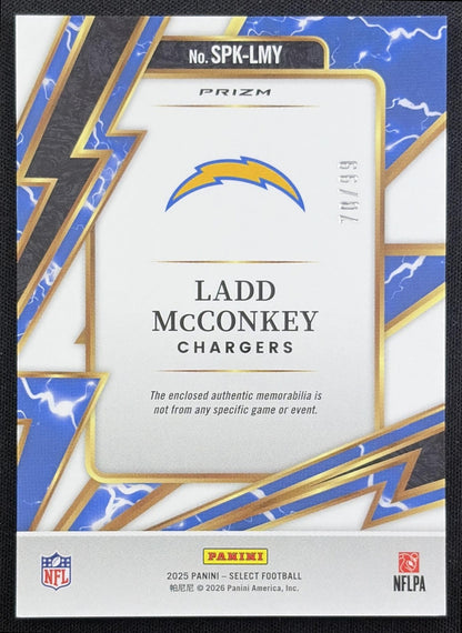 Ladd McConkey 2025 Panini Select Sparks White Prizm /99 Chargers