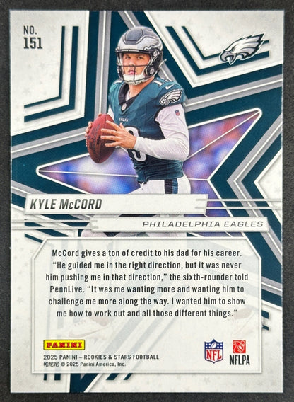 Kyle McCord 2025 Panini Rookies & Stars Eagles Football