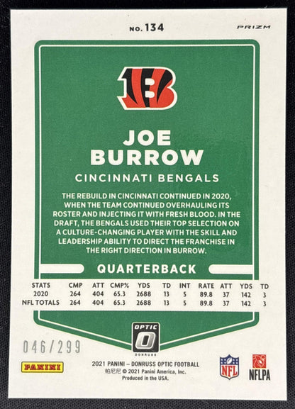 Joe Burrow 2021 Panini Donruss Optic Wave /299 Bengals