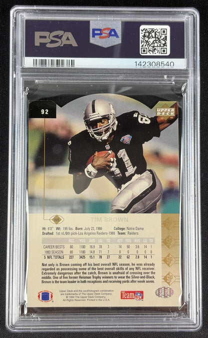 Tim Brown 1994 SP Die Cut PSA 9 Raiders Sports Trading Card