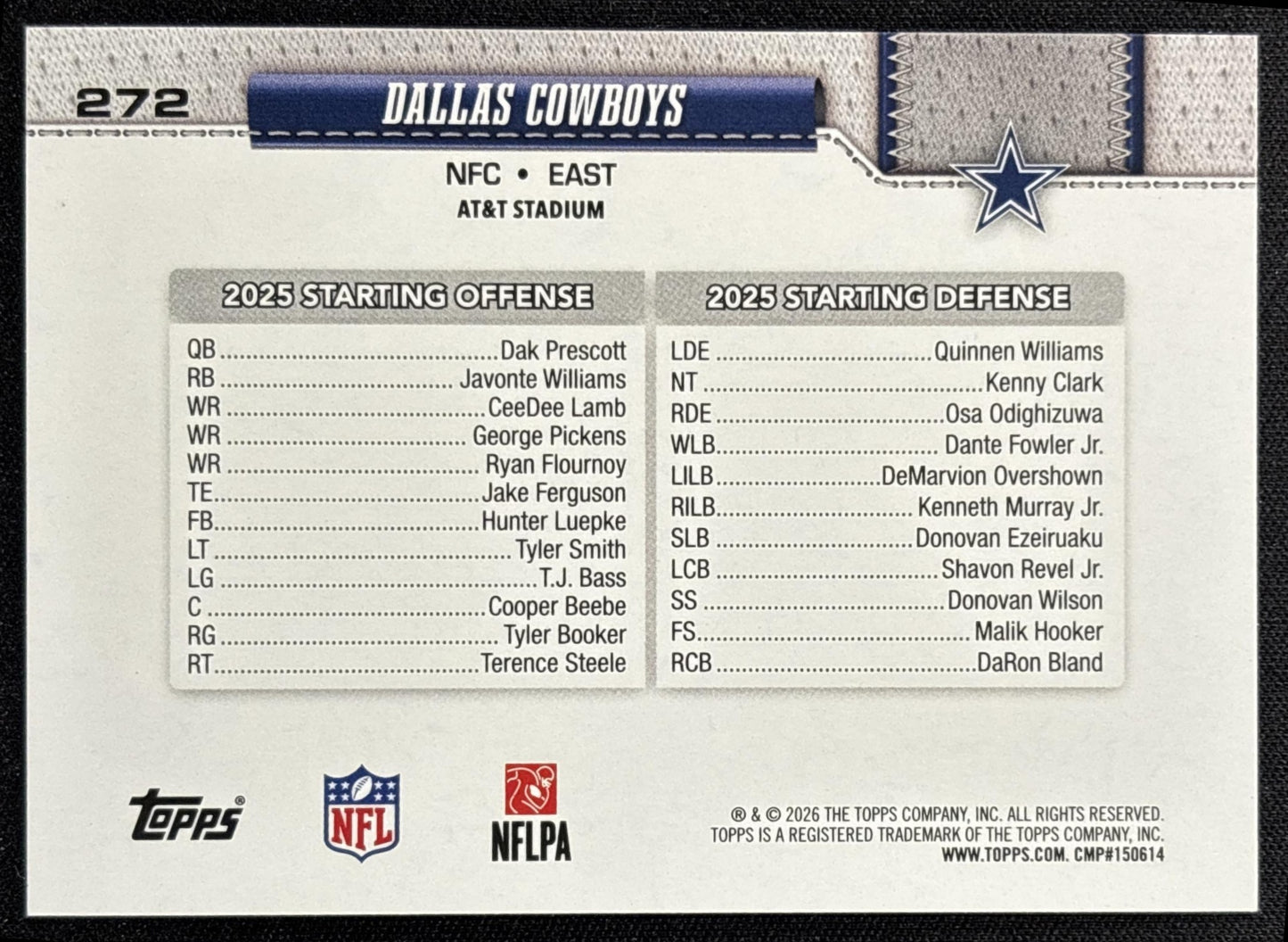 Dallas Cowboys 2026 Topps Football Leather Foil