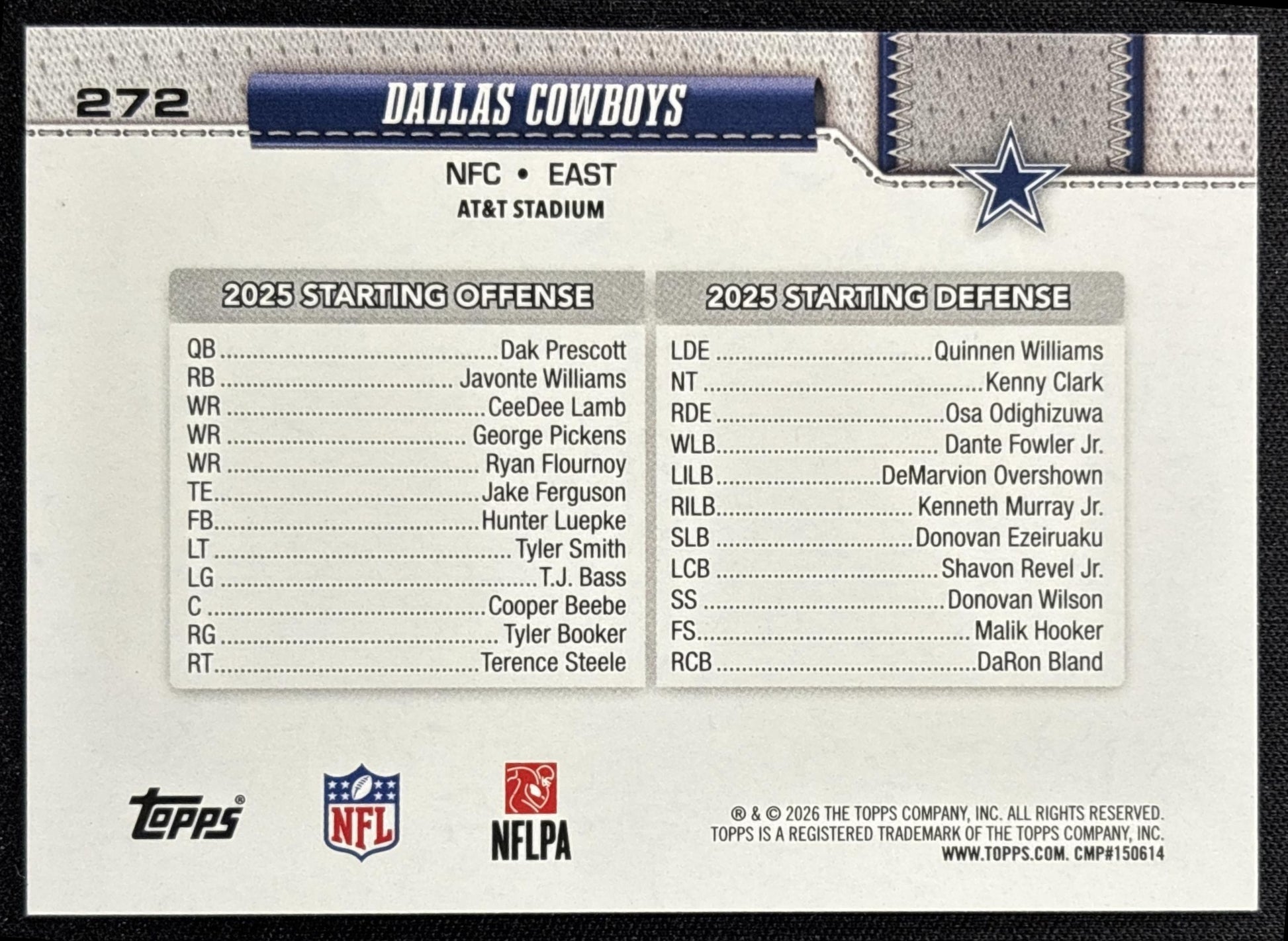 Dallas Cowboys 2026 Topps Football Leather Foil