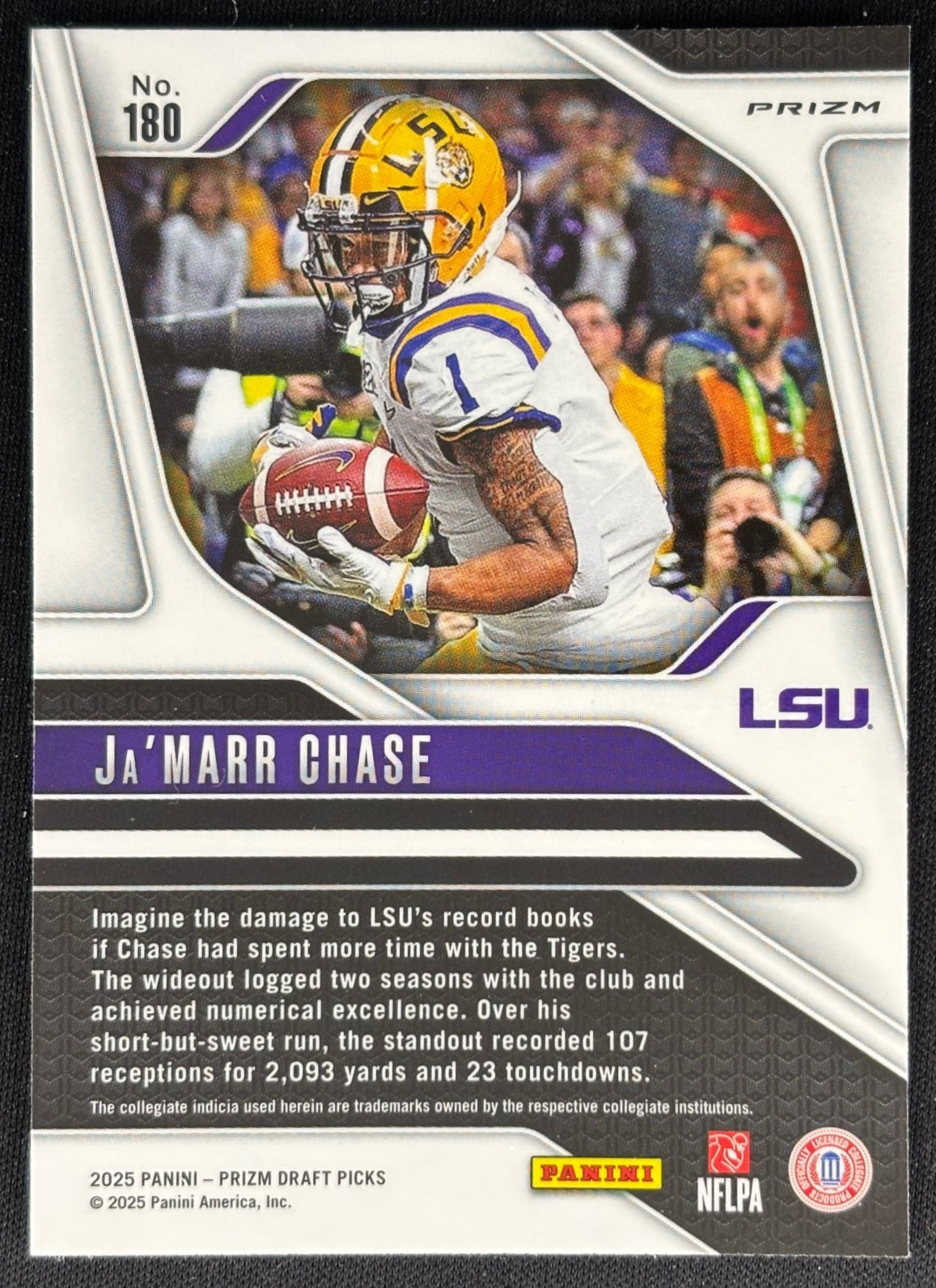 Ja'Marr Chase 2025 Prizm Draft Picks Gold Ice Bengals Sports Trading Cards