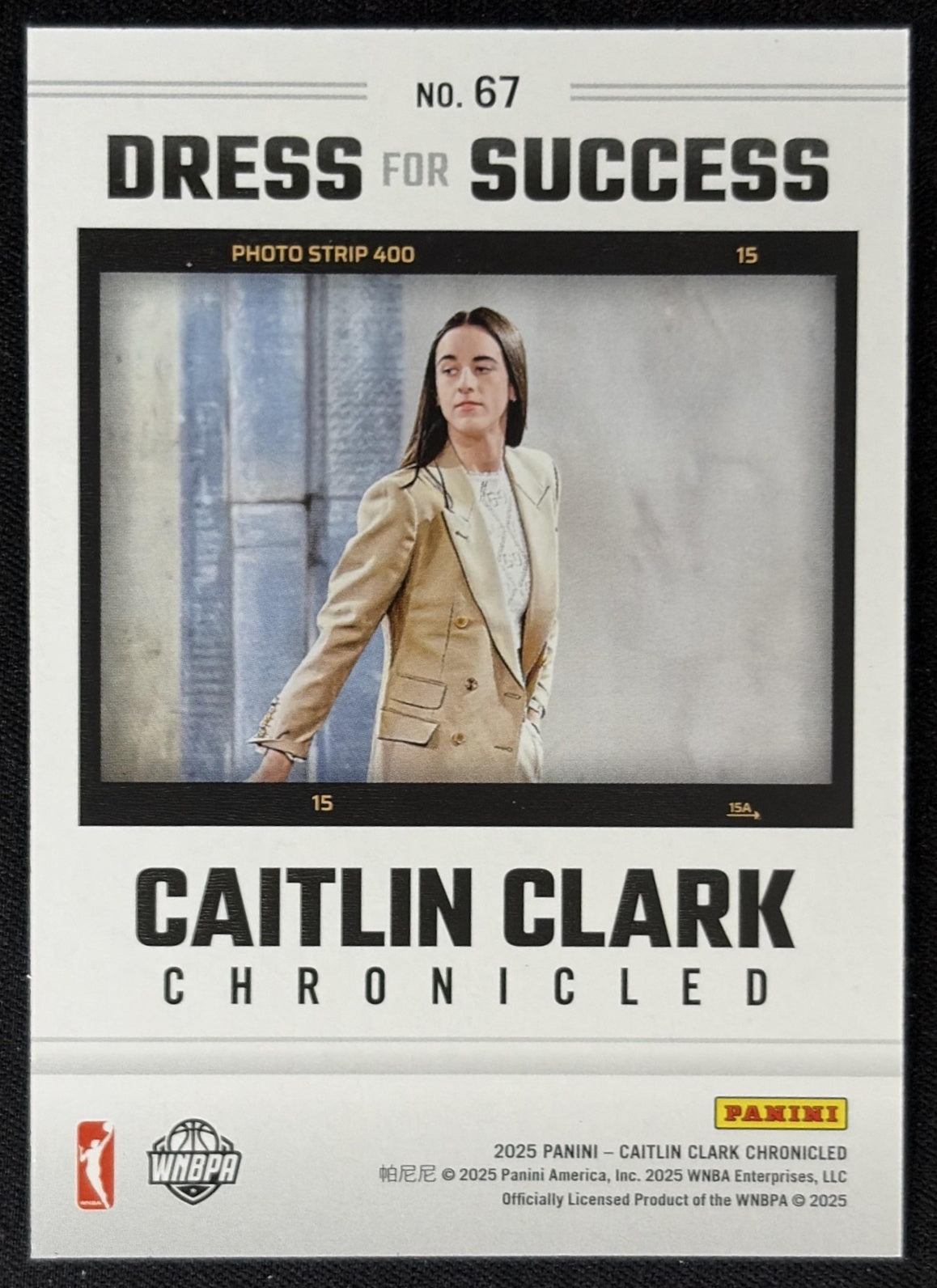 Caitlin Clark 2025 Panini Chronicled Dress For Success Holo Fever 67