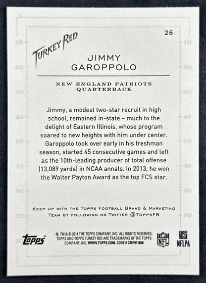 Jimmy Garoppolo Rookie 2014 Topps Turkey Red Patriots