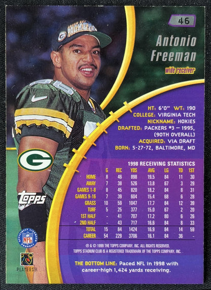 Antonio Freeman 1999 Topps Stadium Club Packers back