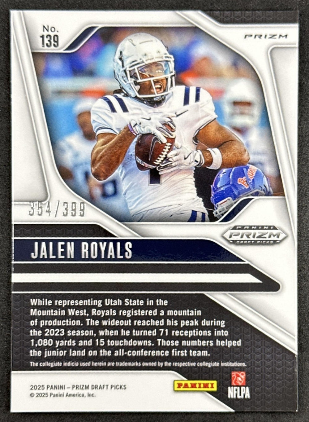 Jalen Royals 2025 Panini Prizm Draft Picks Red /399 Chiefs back