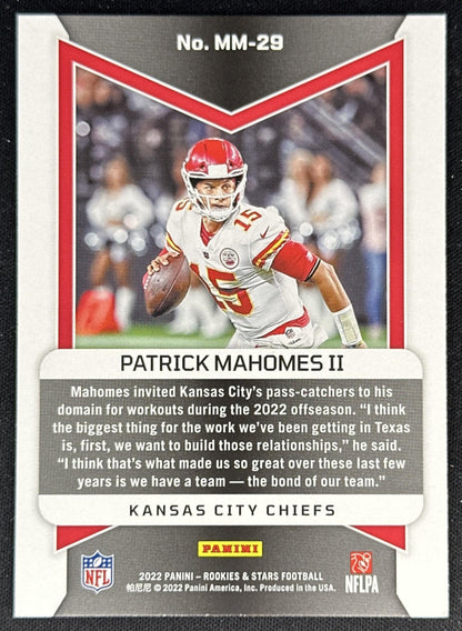 Patrick Mahomes II 2022 Panini Rookies & Stars Man In Motion Chiefs back