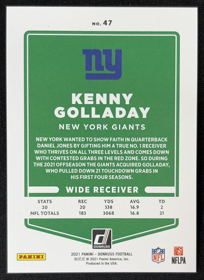 Kenny Golladay 2021 Panini Donruss Press Proof Premium Giants Sports Trading Card