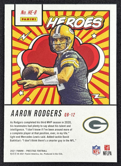 Aaron Rodgers 2021 Panini Prestige Heroes Packers