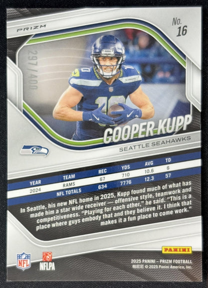 Cooper Kupp 2025 Panini Prizm Pandora /400 Seahawks Sports Trading Cards