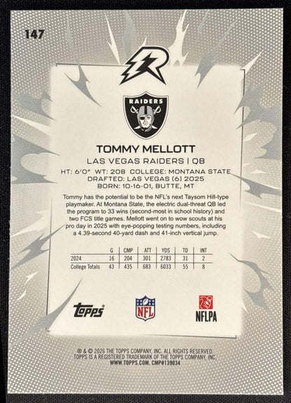 Tommy Mellott 2025 Topps Resurgence Raiders Sports Trading Cards