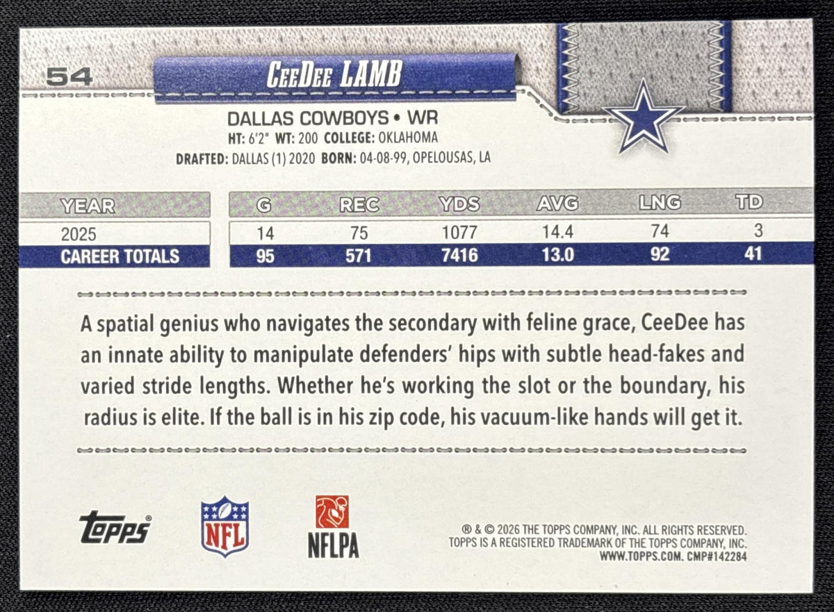 CeeDee Lamb 2026 Topps Diamante Foil Cowboys