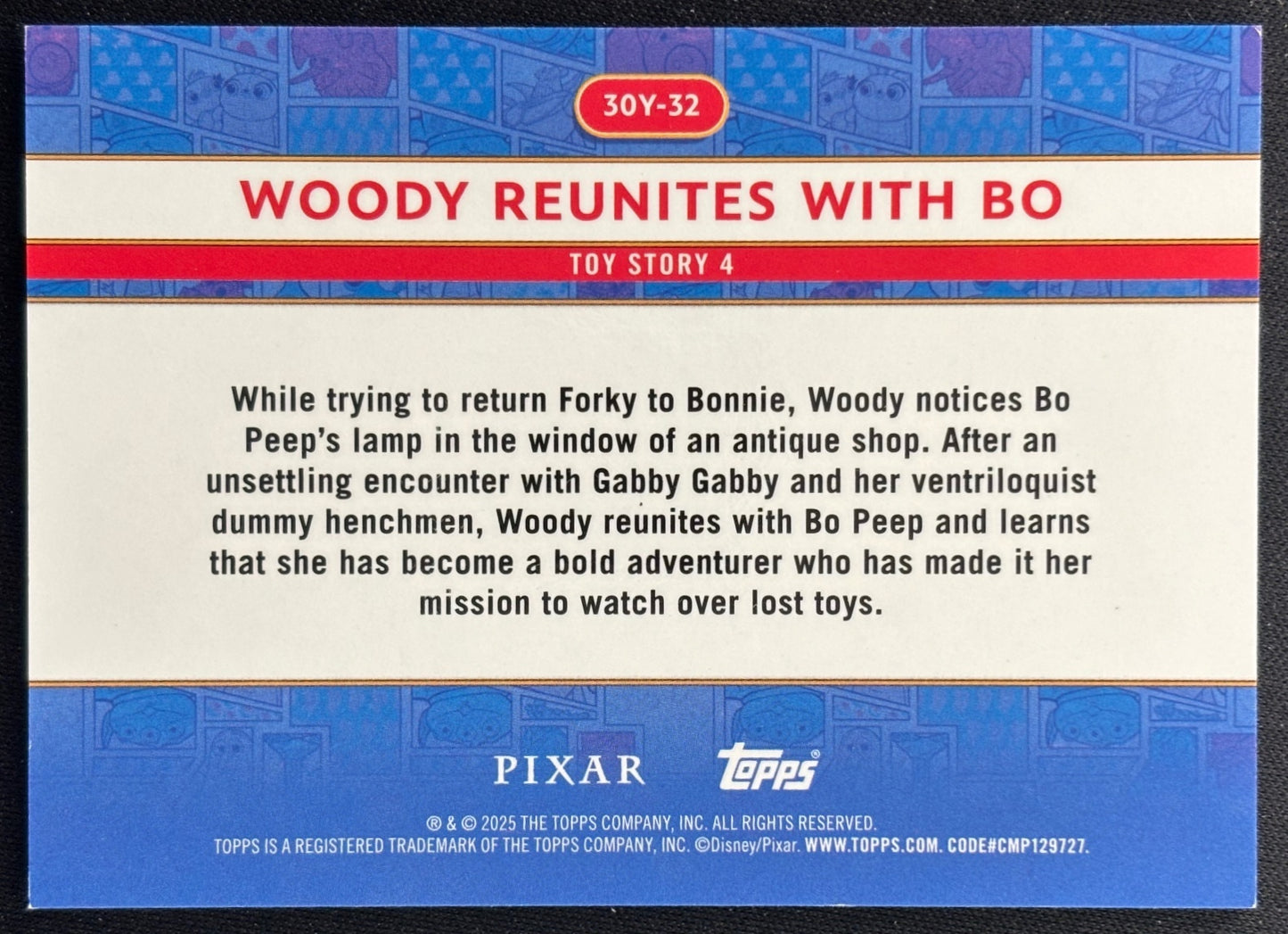 Woody Reunites with Bo 2025 Pixar Crystal 30 Years of Toy Story and Beyond Orange Refractor /25 Non-Sports Trading Cards