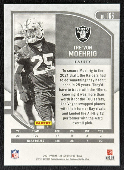 Tre'von Moehrig 2021 Panini Absolute Blue Diamonds /99 Raiders Sports Trading Card