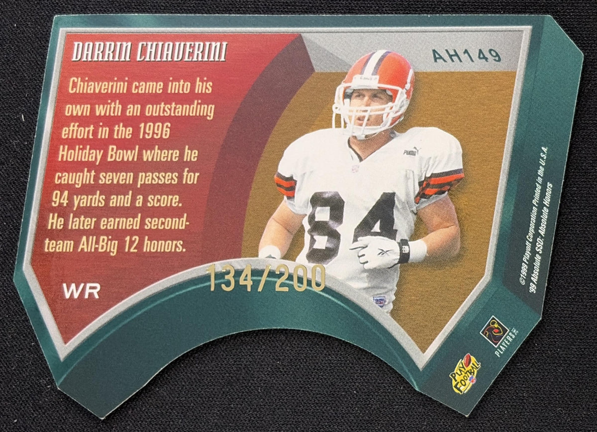 Darrin Chiaverini 1999 Playoff Absolute SSD Honors Red /200 Browns Sports Trading Card