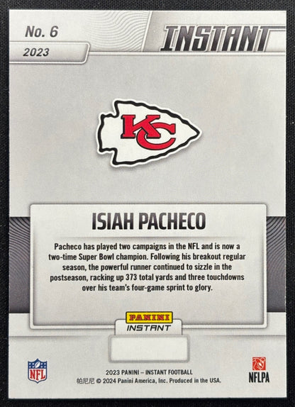 Isiah Pacheco 2023 Instant Kansas City Chiefs Super Bowl LVIII Champions