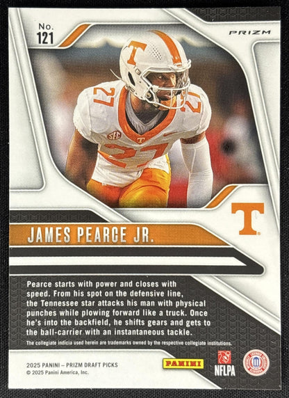 James Pearce Jr. 2025 Panini Prizm Draft Picks Red Ice Volunteers Falcons Sports Trading Cards