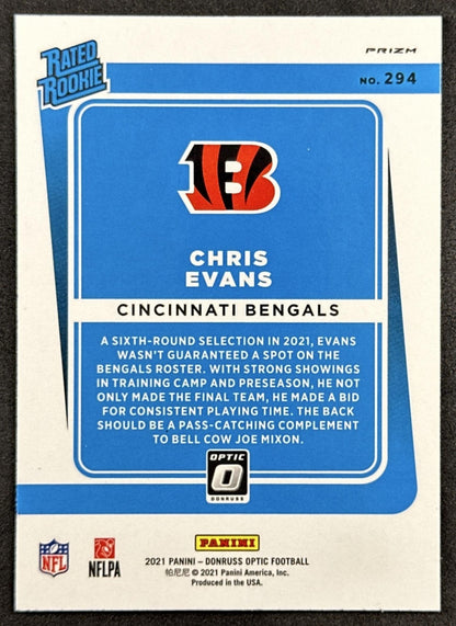 Chris Evans 2021 Panini Donruss Optic Blue Scope Bengals Back