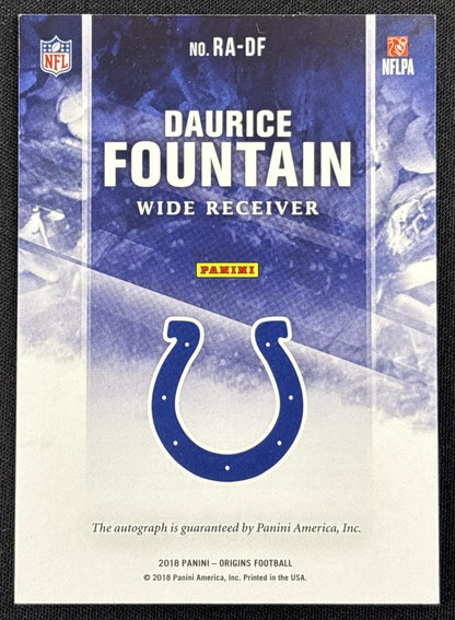 Daurice Fountain 2018 Panini Origins Rookie Auto Indianapolis Colts