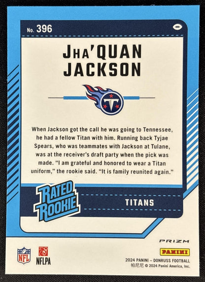 Jha Quan Jackson 2024 Panini Donruss Optic Rated Rookie Preview Red Wave Titans