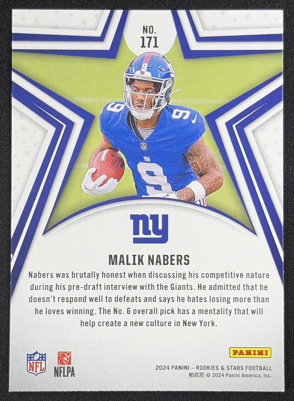 Malik Nabers 2024 Panini Rookies & Stars Red Giants