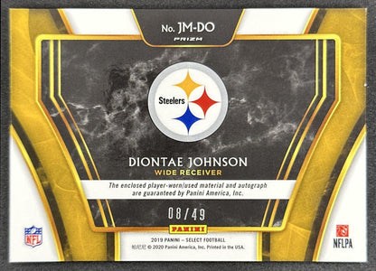 Diontae Johnson 2021 Panini Select Swatches Copper Prizm /49 Steelers