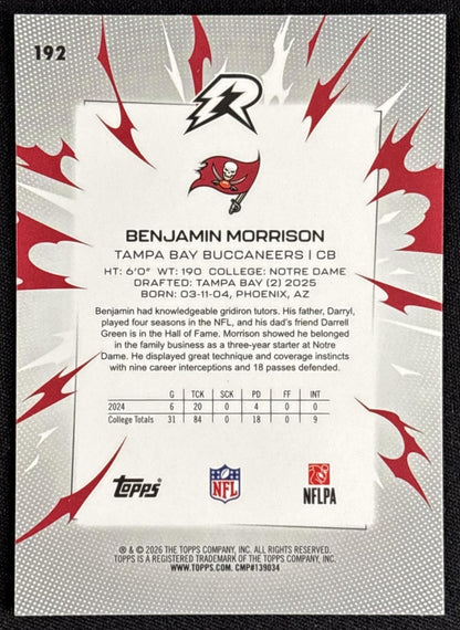 Benjamin Morrison 2025 Topps Resurgence Buccaneers