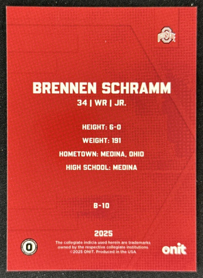 Brennen Schramm 2025 ONIT Athlete Ohio State Buckeyes Sports Trading Card