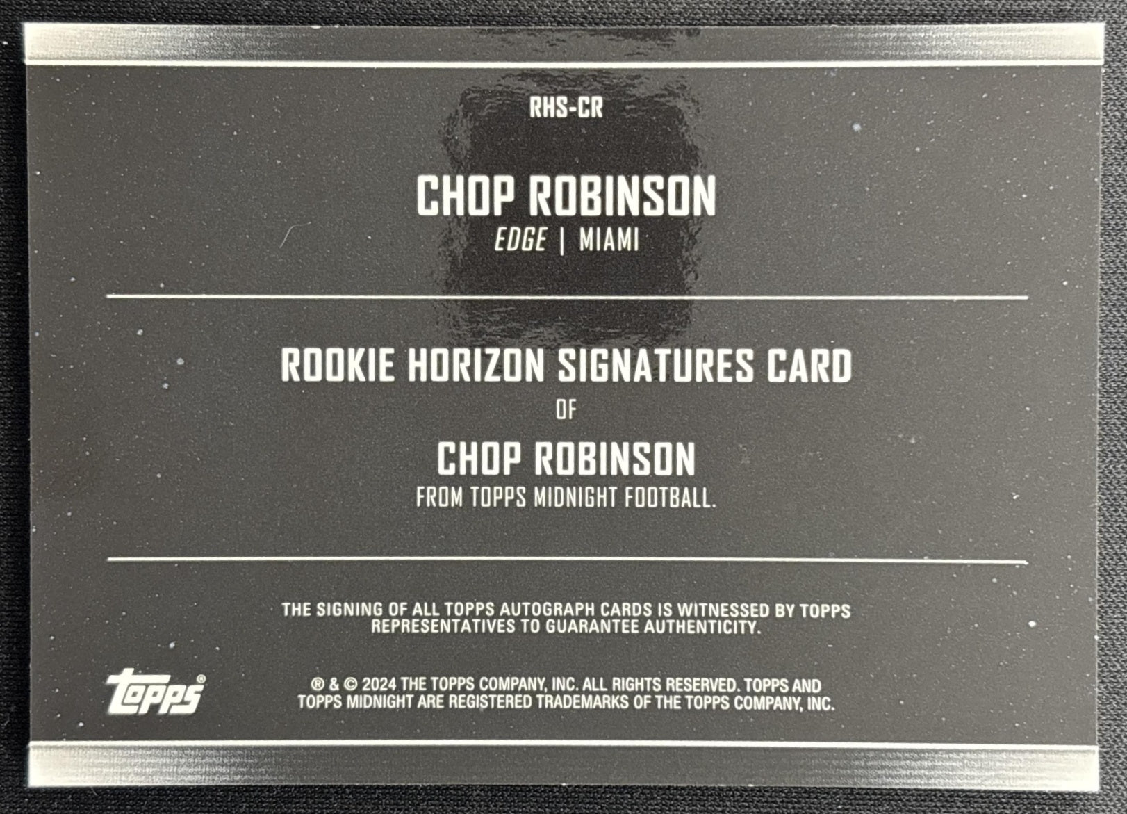 Chop Robinson 2024 Topps Midnight Rookie Horizon Signatures