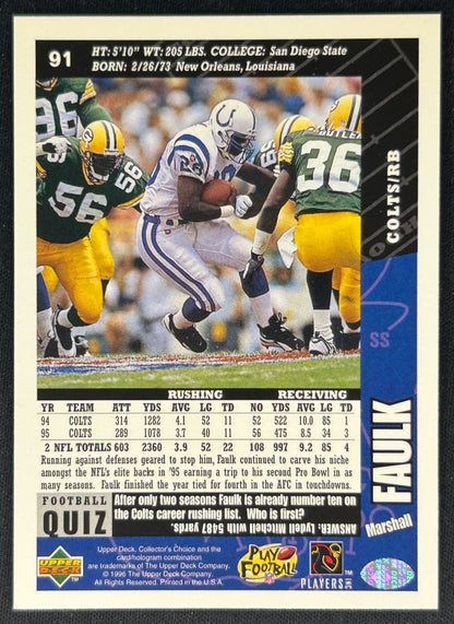 Marshall Faulk 1996 Collector's Choice Colts
