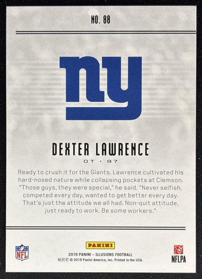 Dexter Lawrence 2019 Panini Illusions Giants Sports Trading Cards