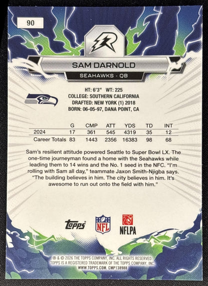 Sam Darnold 2025 Topps Resurgence Seahawks Seattle Seahawks back