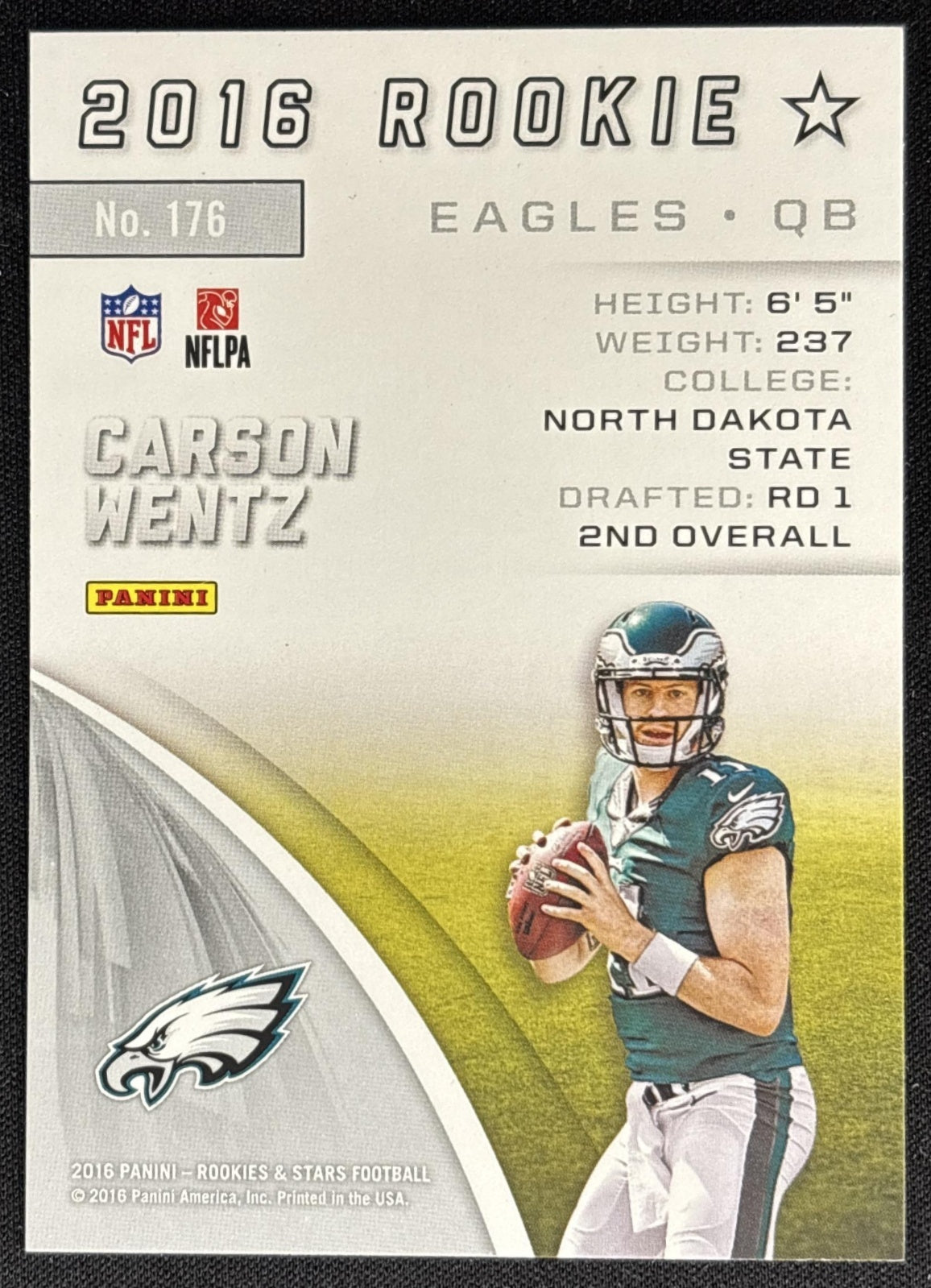 Carson Wentz 2016 Panini Rookies & Stars Eagles Sports Trading Card