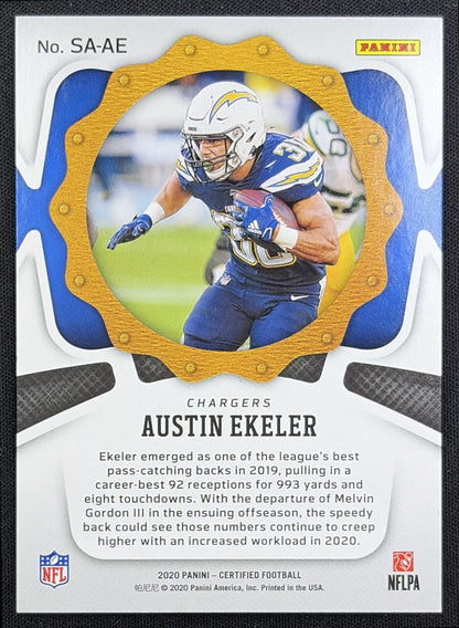 Austin Ekeler 2020 Panini Certified Seal of Approval Mirror Blue /75 Chargers