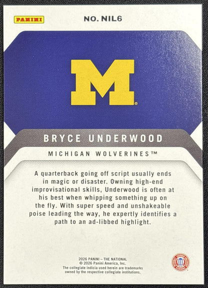Bryce Underwood 2026 Panini NSCC Silver Pack Foil