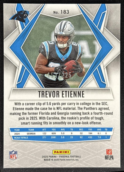 Trevor Etienne 2025 Panini Phoenix Lime Green Lava Prizm /225 Panthers